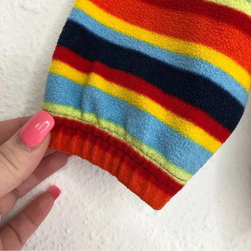 Hanna Andersson fleece pullover‎ half zip rainbow stripe size 100 or 4 years